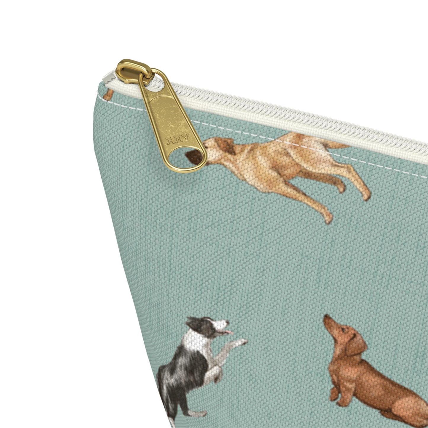 Cow Dogs Pencil Pouch in Turquoise