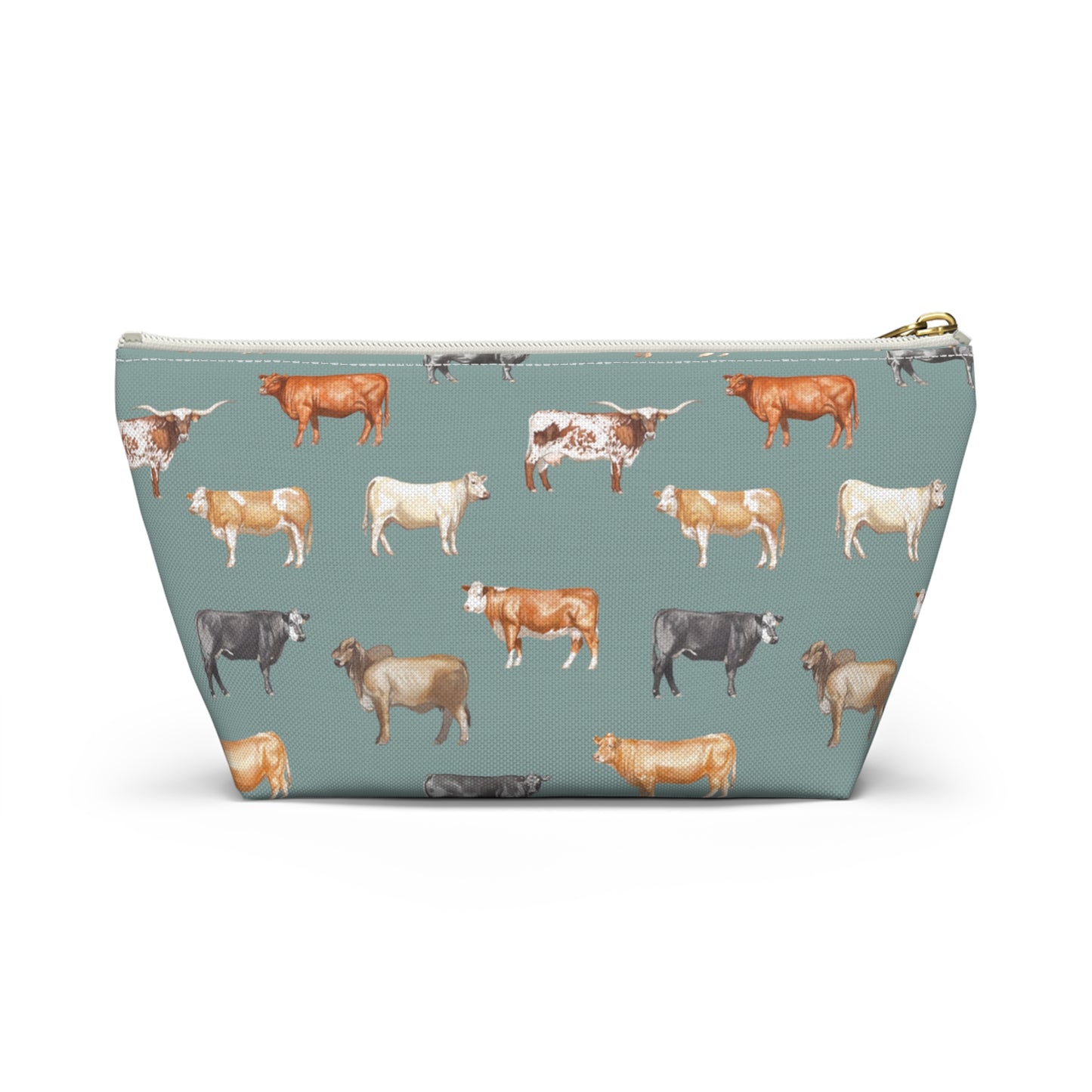 Beef Cows Pencil Pouch in Denim