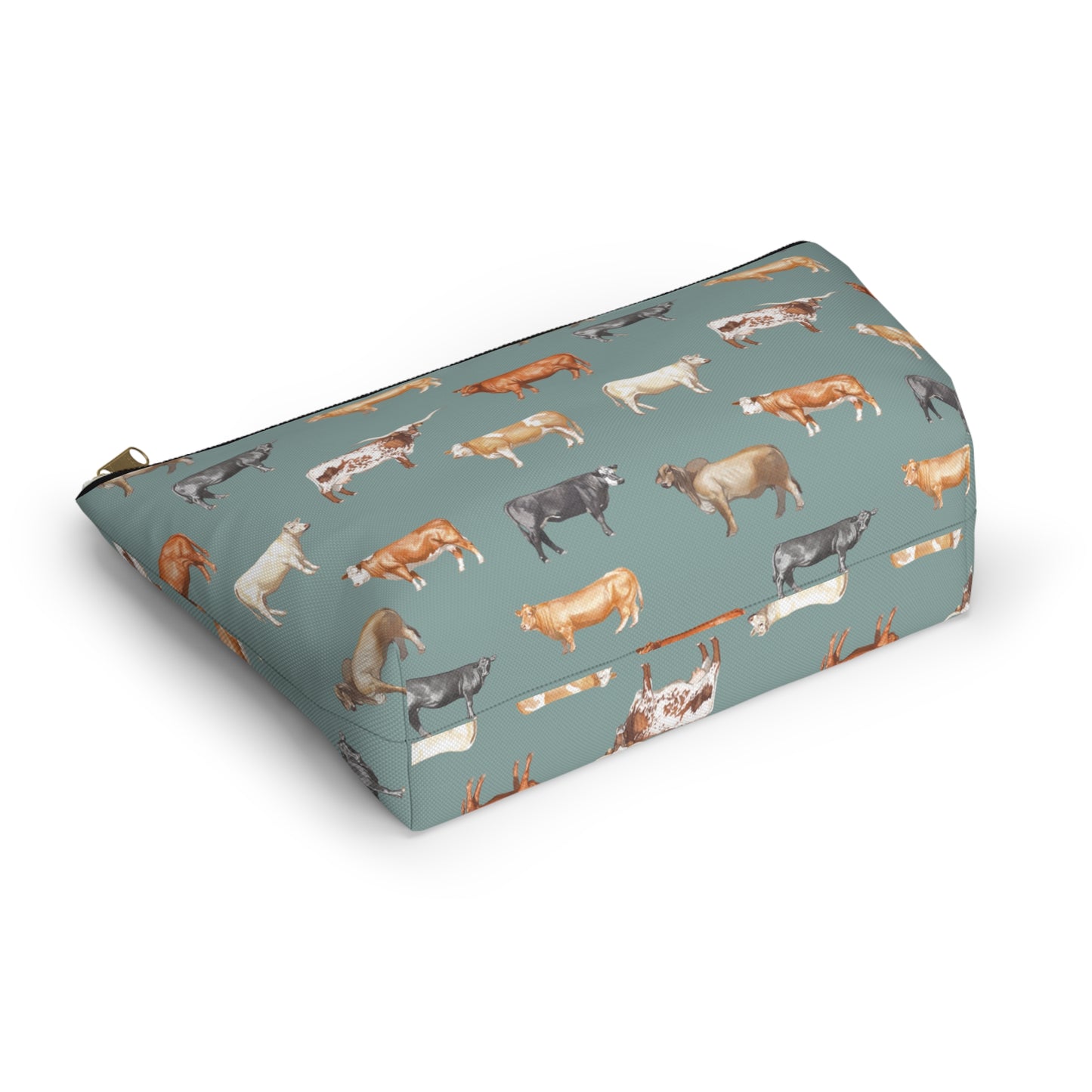 Beef Cows Pencil Pouch in Denim