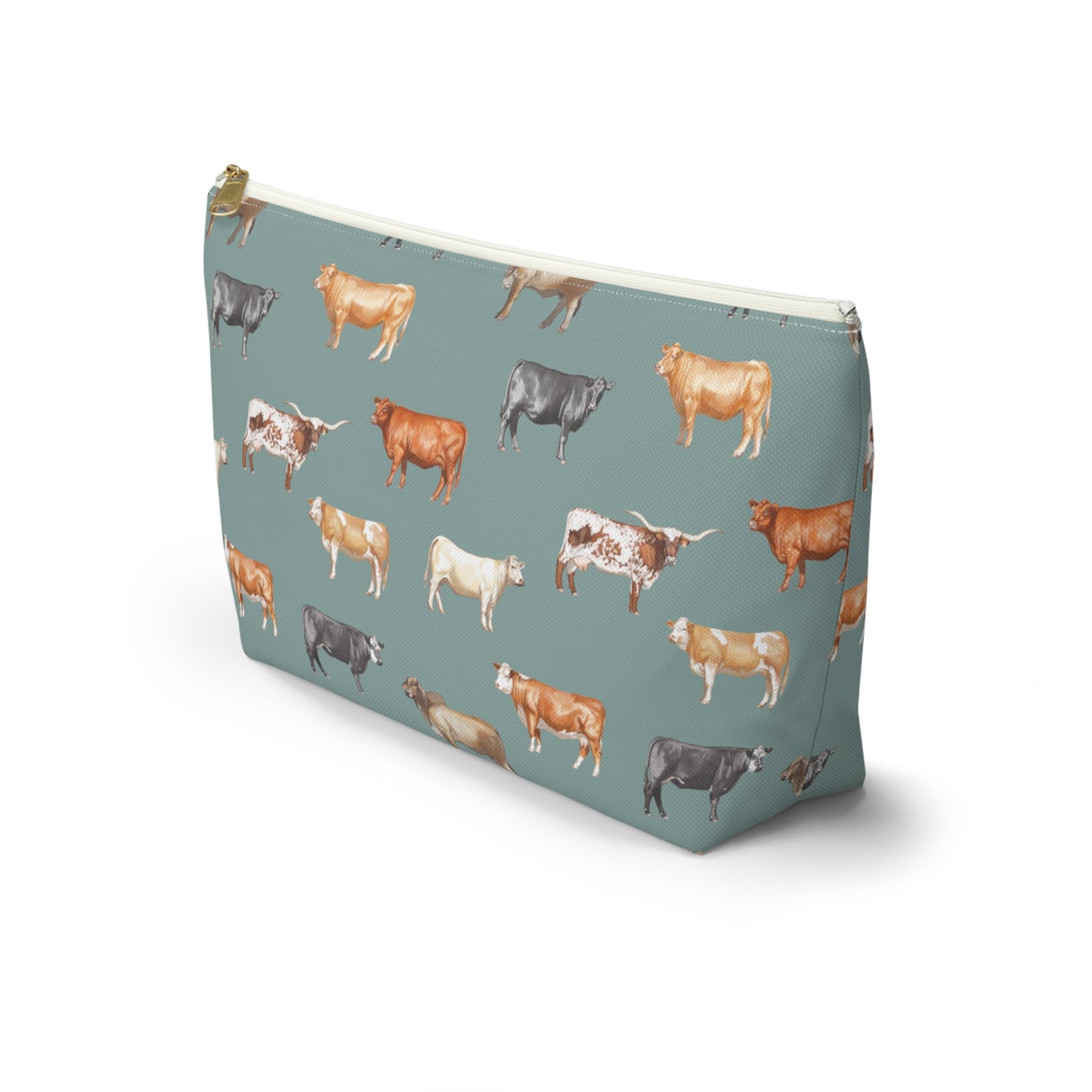 Beef Cows Pencil Pouch in Denim