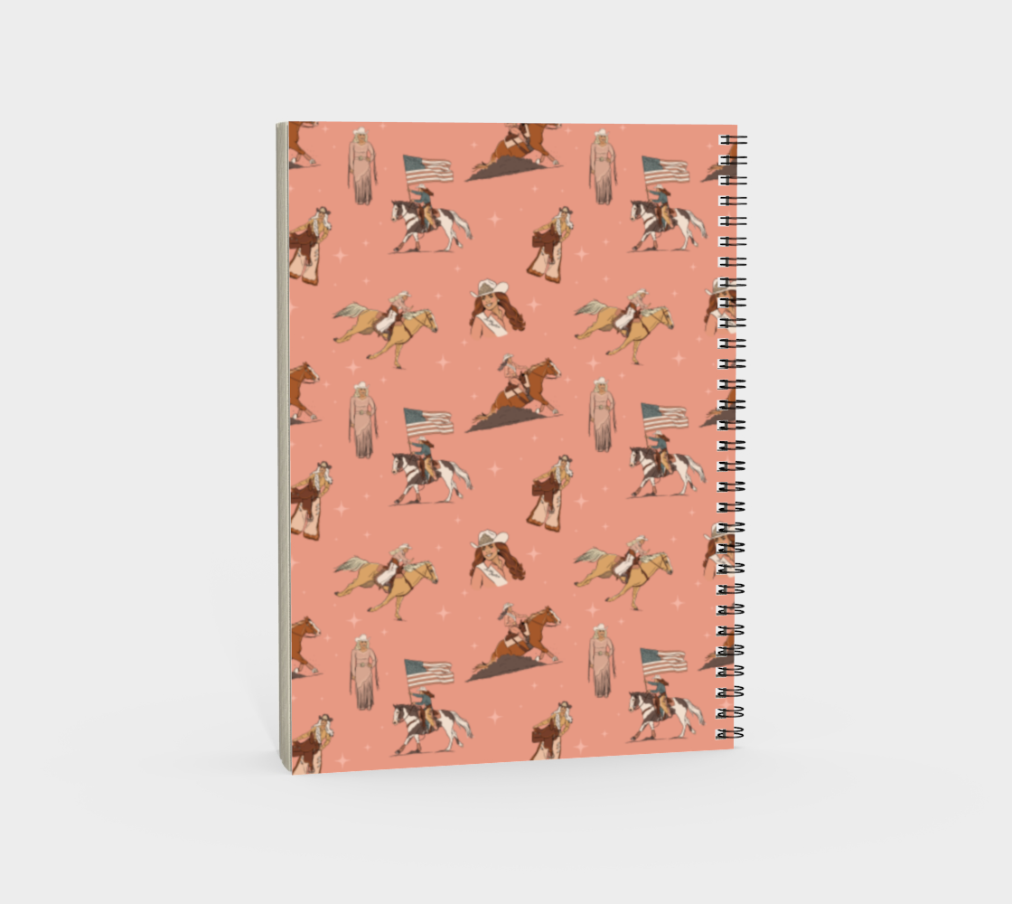 Rodeo Queen Spiral Bound Notebook/Sketchbook in Coral