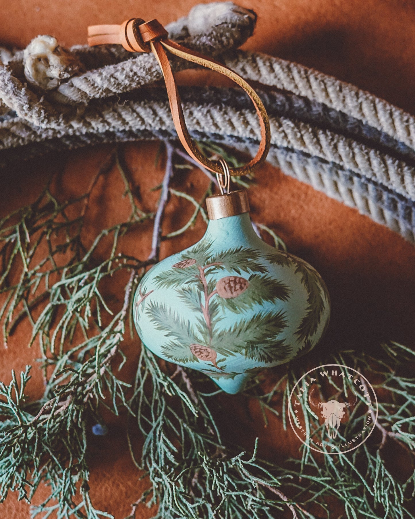 Pine Boughs Ceramic Ornament