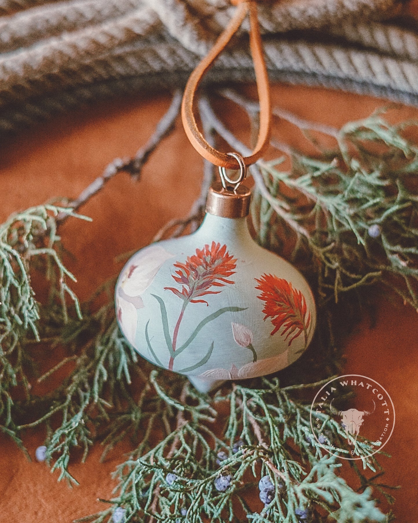 Sego Lilies + Desert Paintbrush #2 Ceramic Ornament