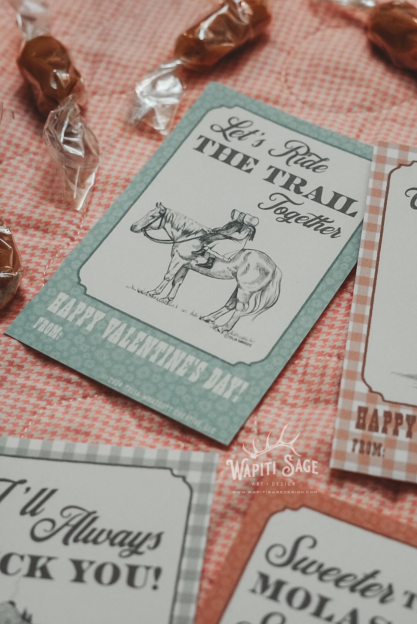 Pioneer Sisters Valentine Cards Digital Printable - Wapiti Sage Design x Paintbrush Prairie Podcast