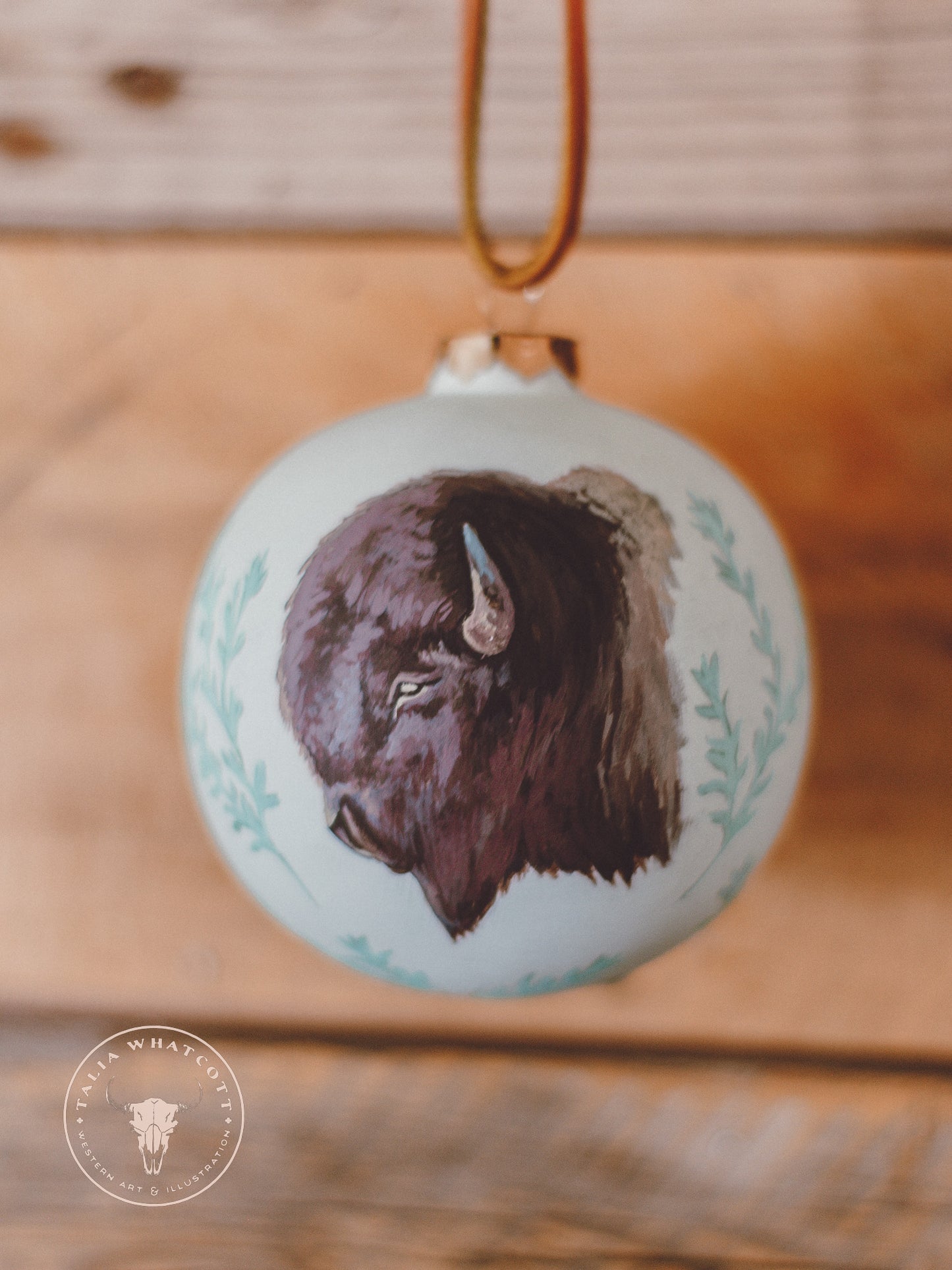 Bison Ceramic Ornament