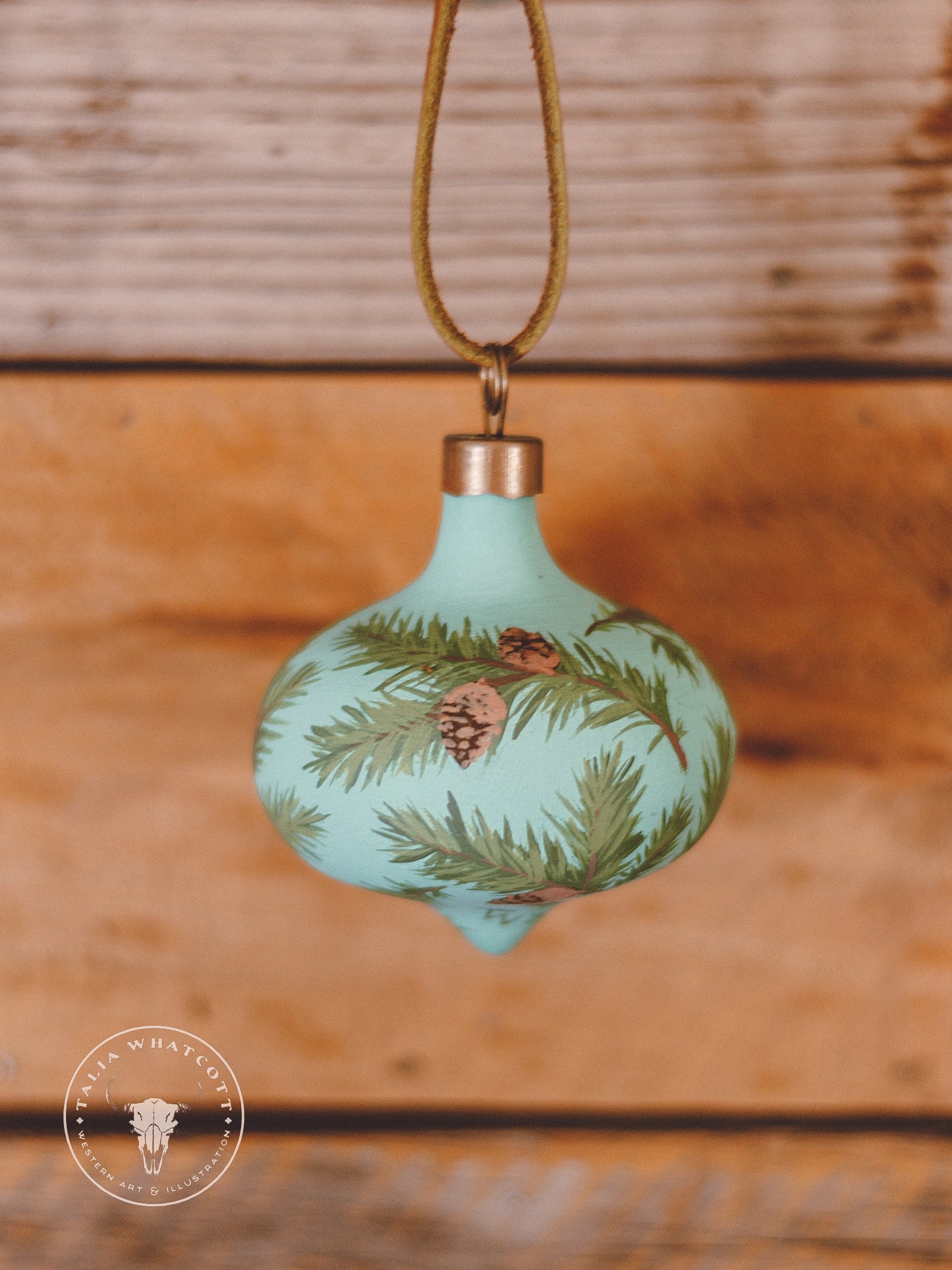 Pine Boughs Ceramic Ornament