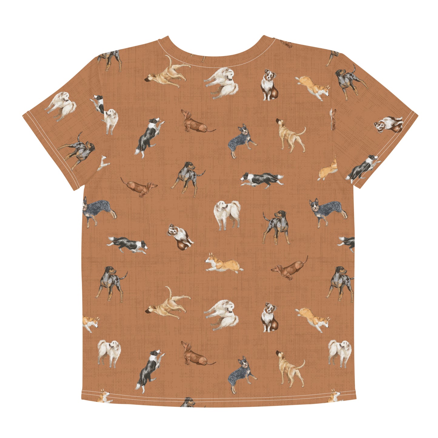 Cow Dogs Big Kids Tee in Saddle