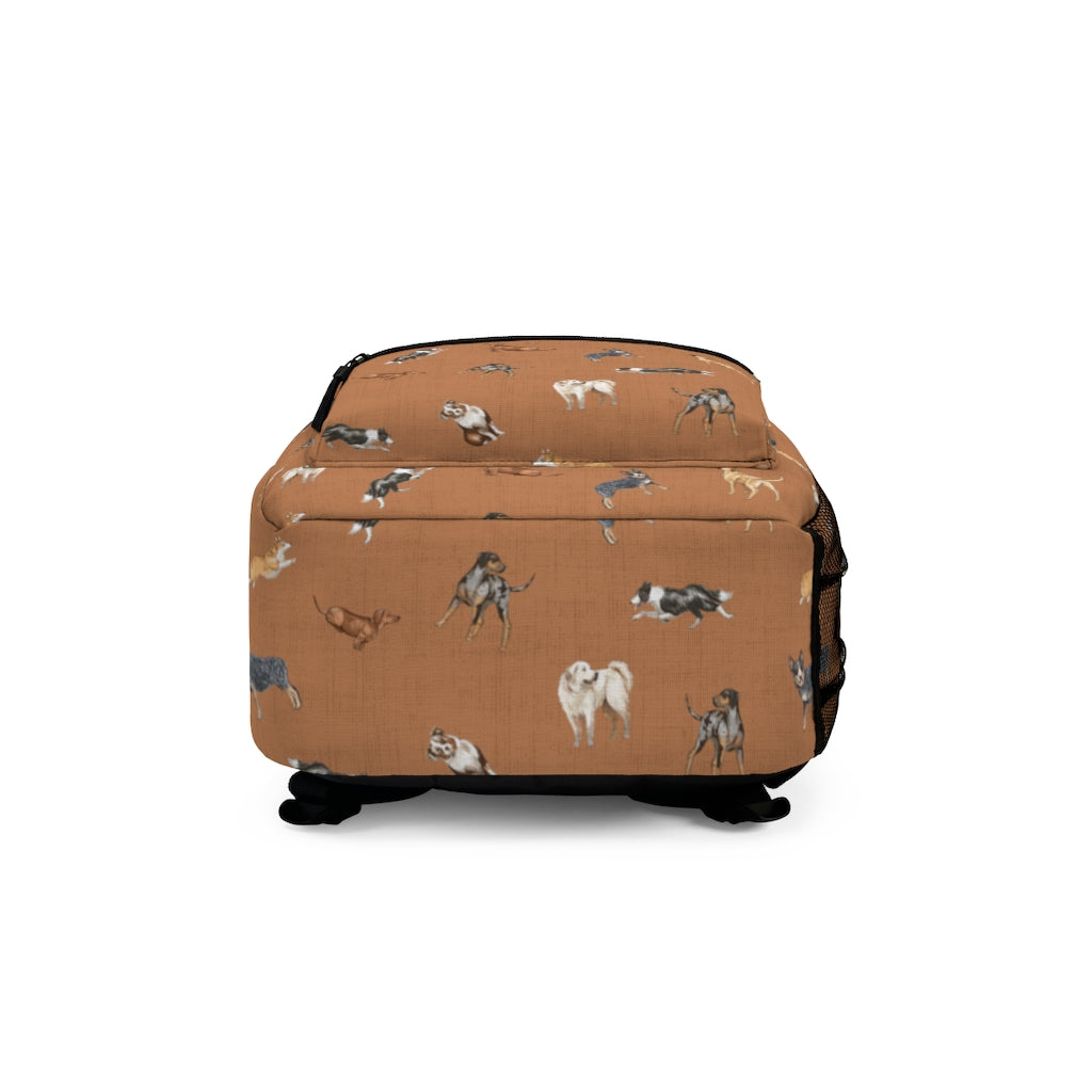 Cow Dogs Backpack in Saddle
