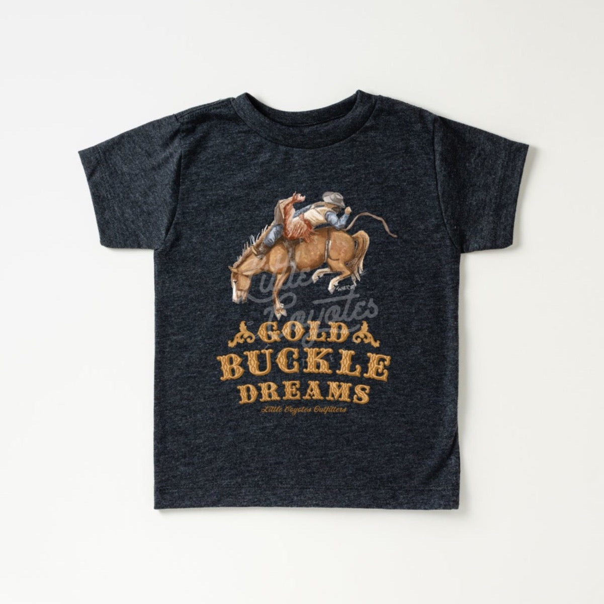 Gold Buckle Dreams Bareback Horse Kid's Tee