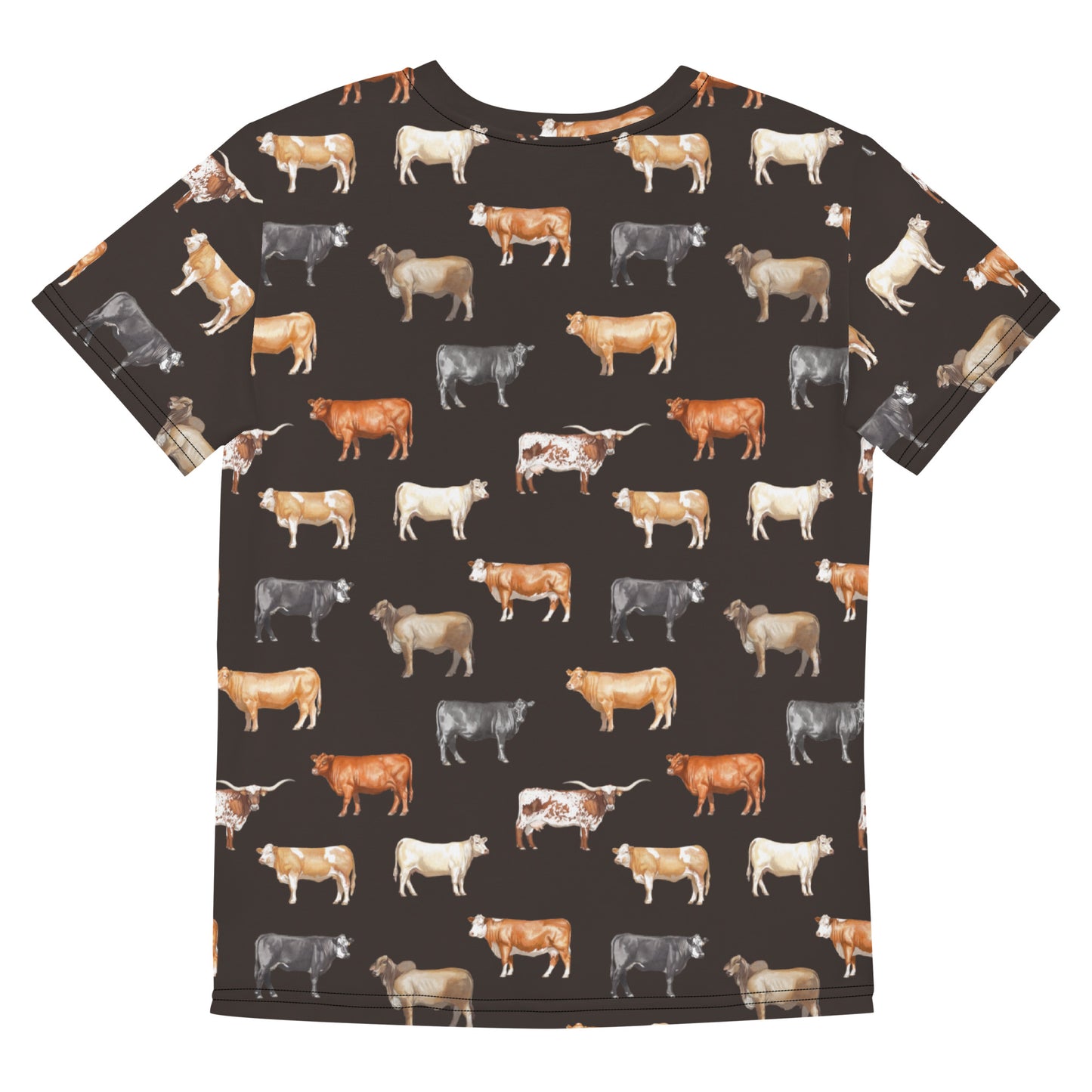 Beef Cows Big Kids Tee in Black