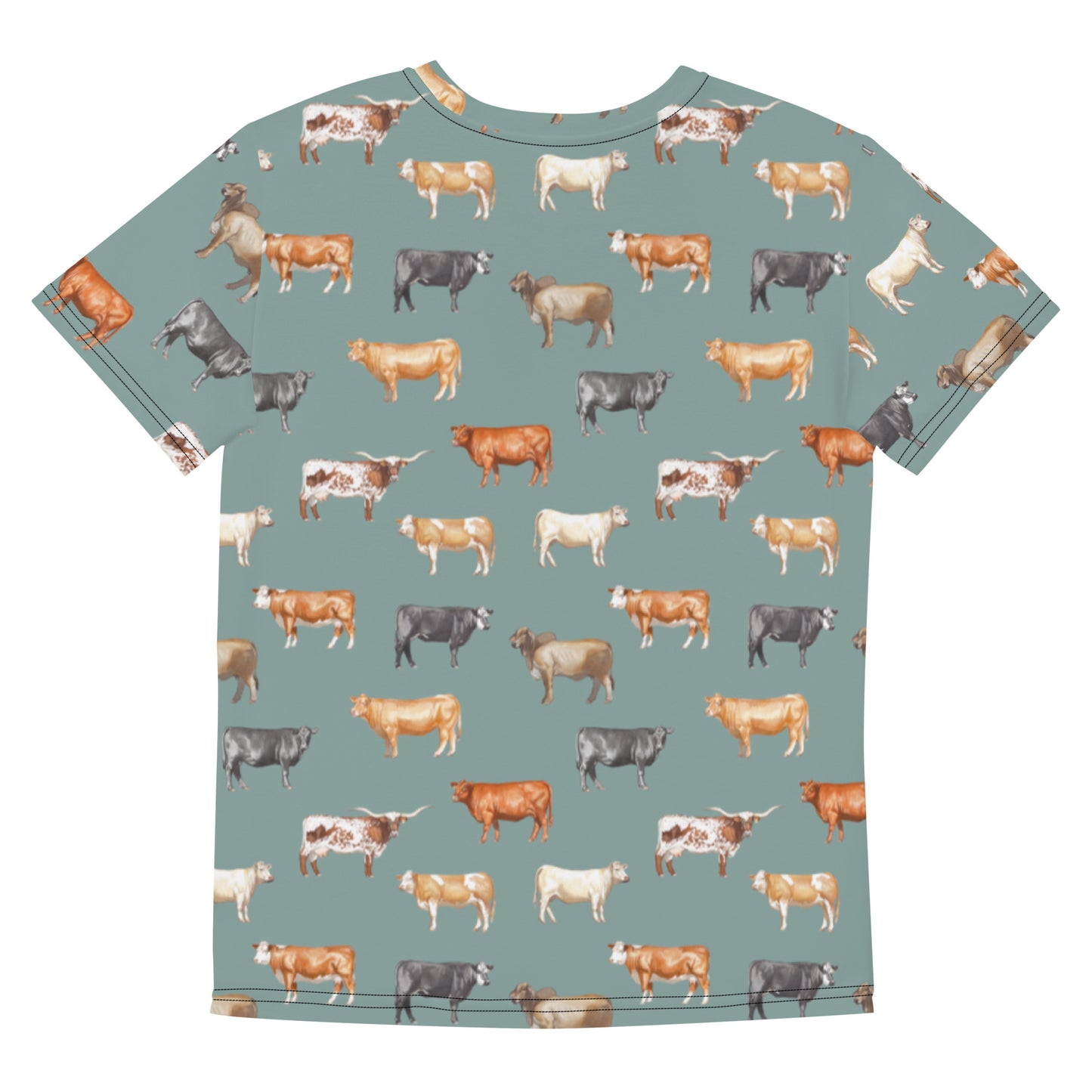Beef Cows Big Kids Tee in Denim