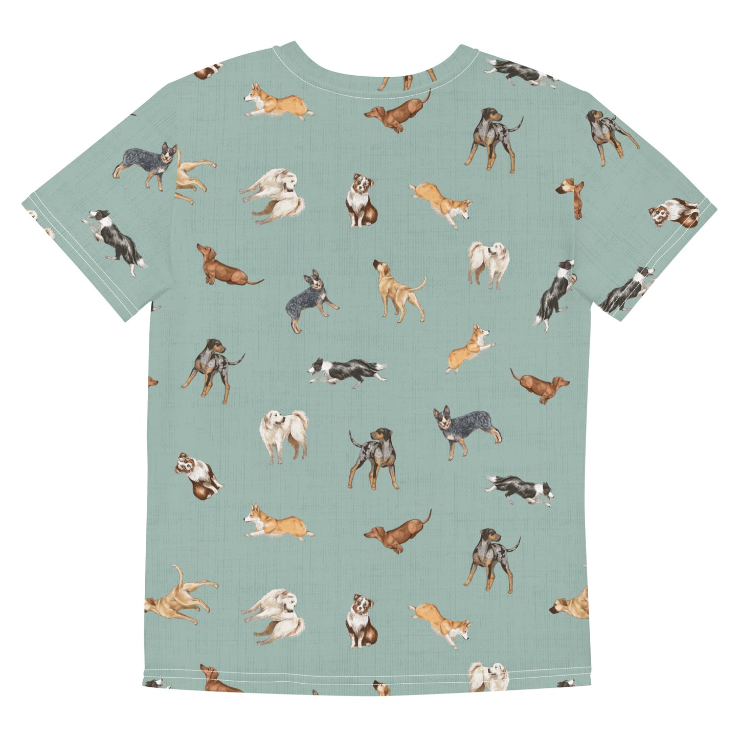 Cow Dogs Big Kids Tee in Turquoise