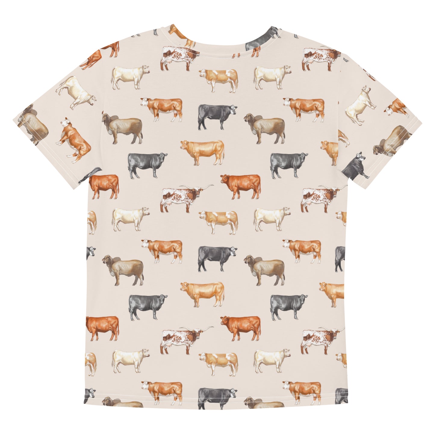 Beef Cows Big Kids Tee in Cream