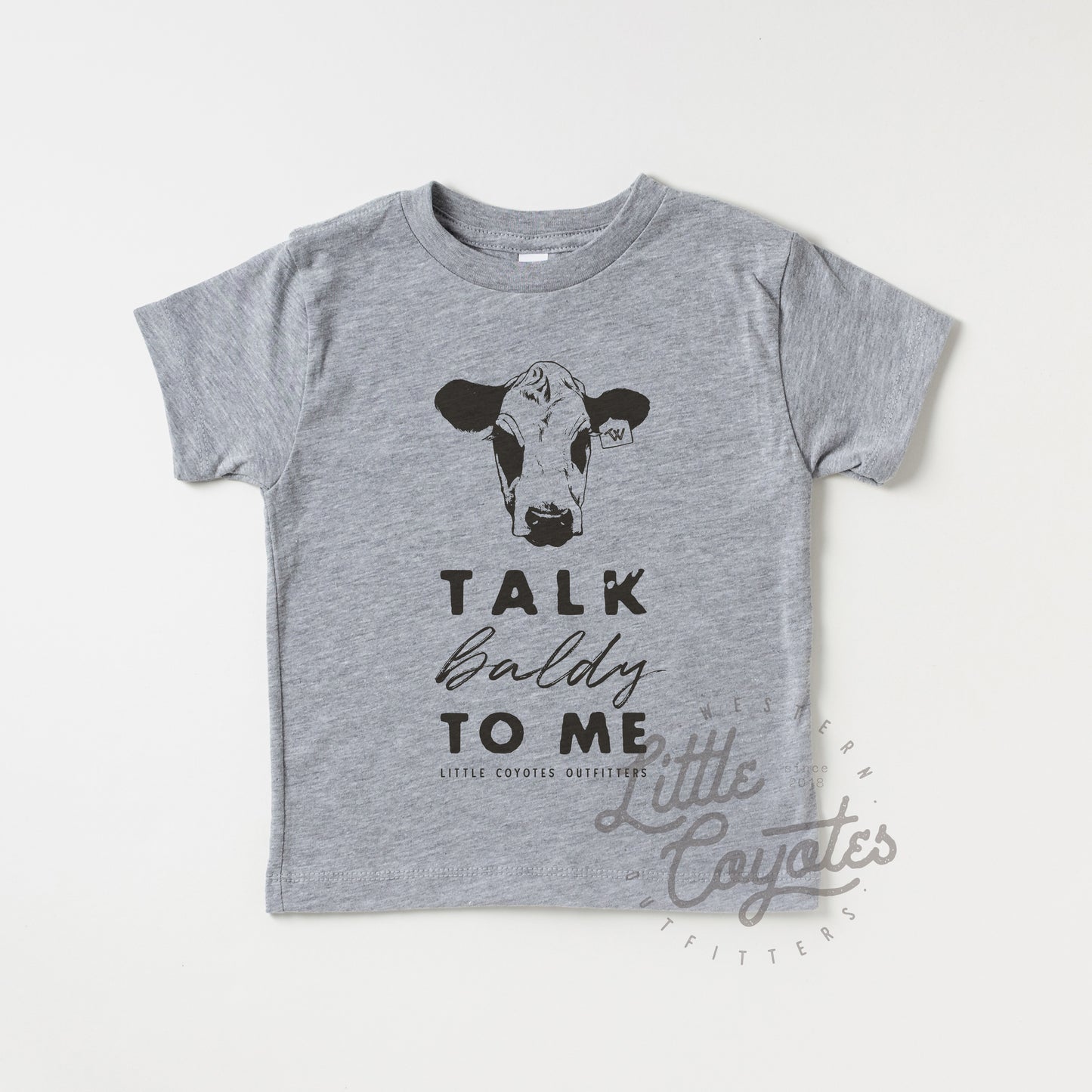 "Talk Baldy To Me" Kids Tee in Heather Gray