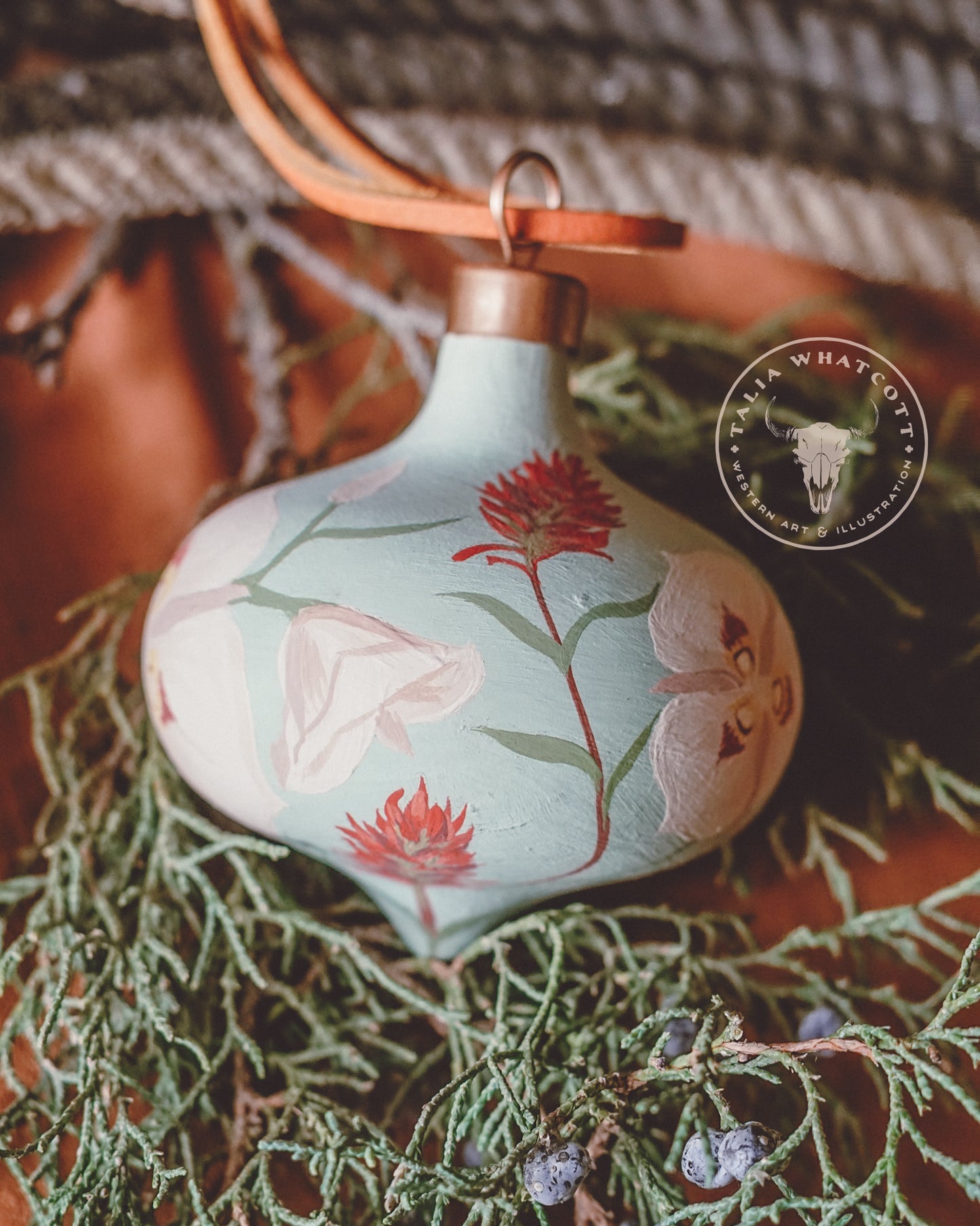 Sego Lilies + Desert Paintbrush #1 Ceramic Ornament