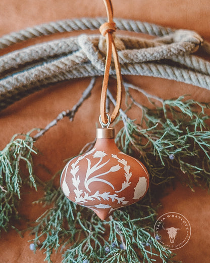 Terra Cotta Sego Lilies Ceramic Ornament