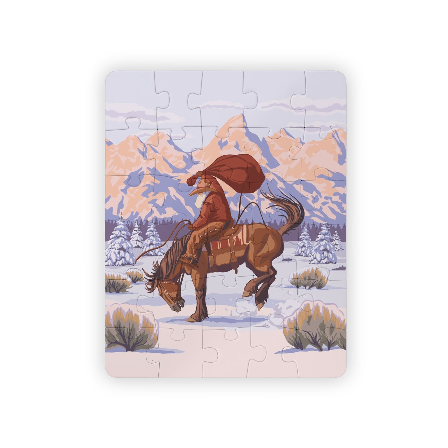 Wyoming Cowboy Santa 30 Piece Kids Jigsaw Puzzle