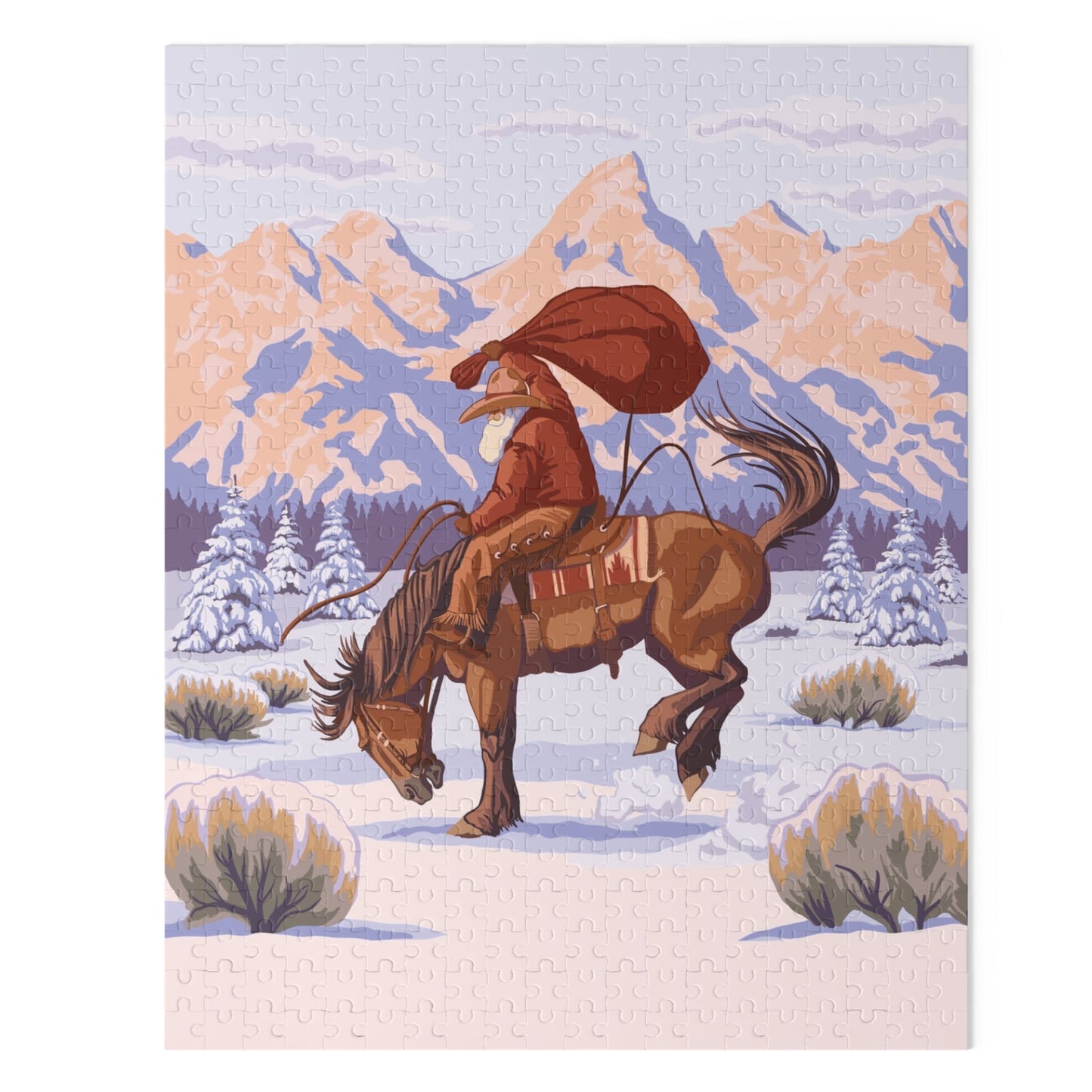 Wyoming Cowboy Santa 500 Piece Puzzle