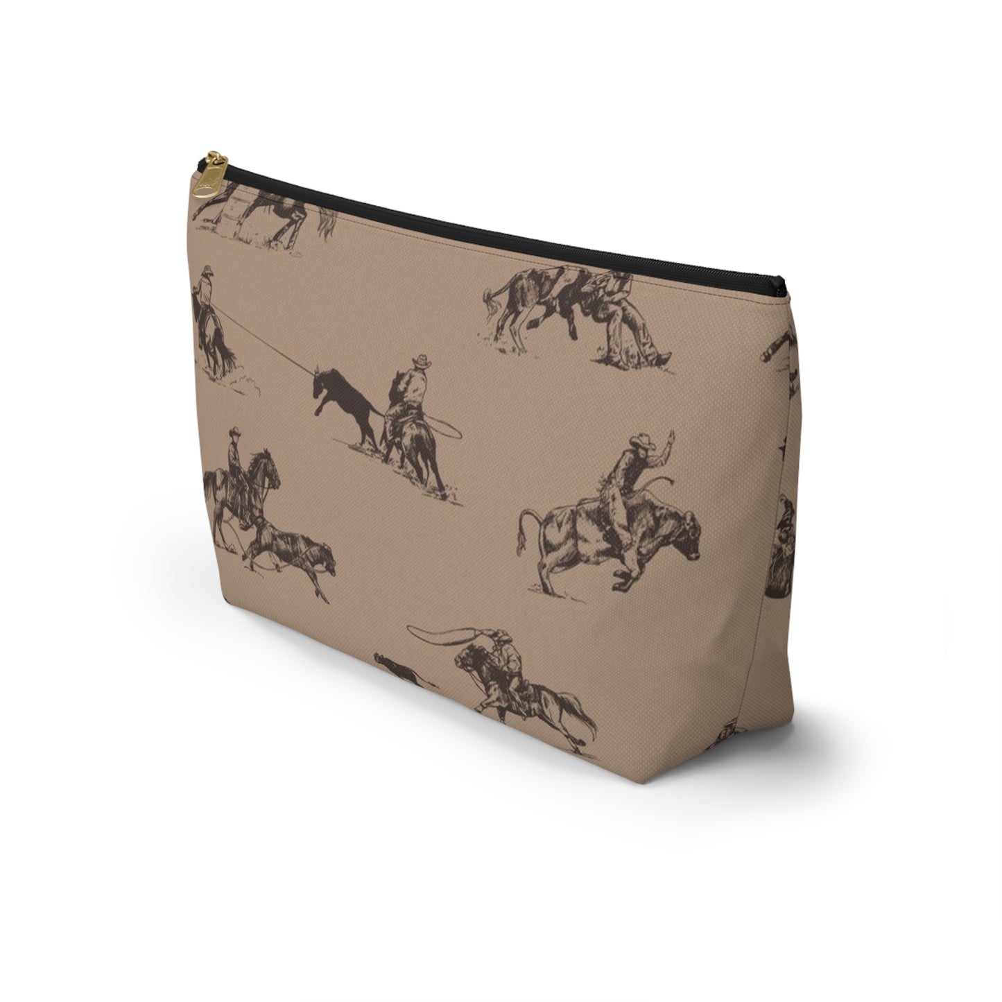 "Take Me to the Rodeo" Pencil Pouch in Tan
