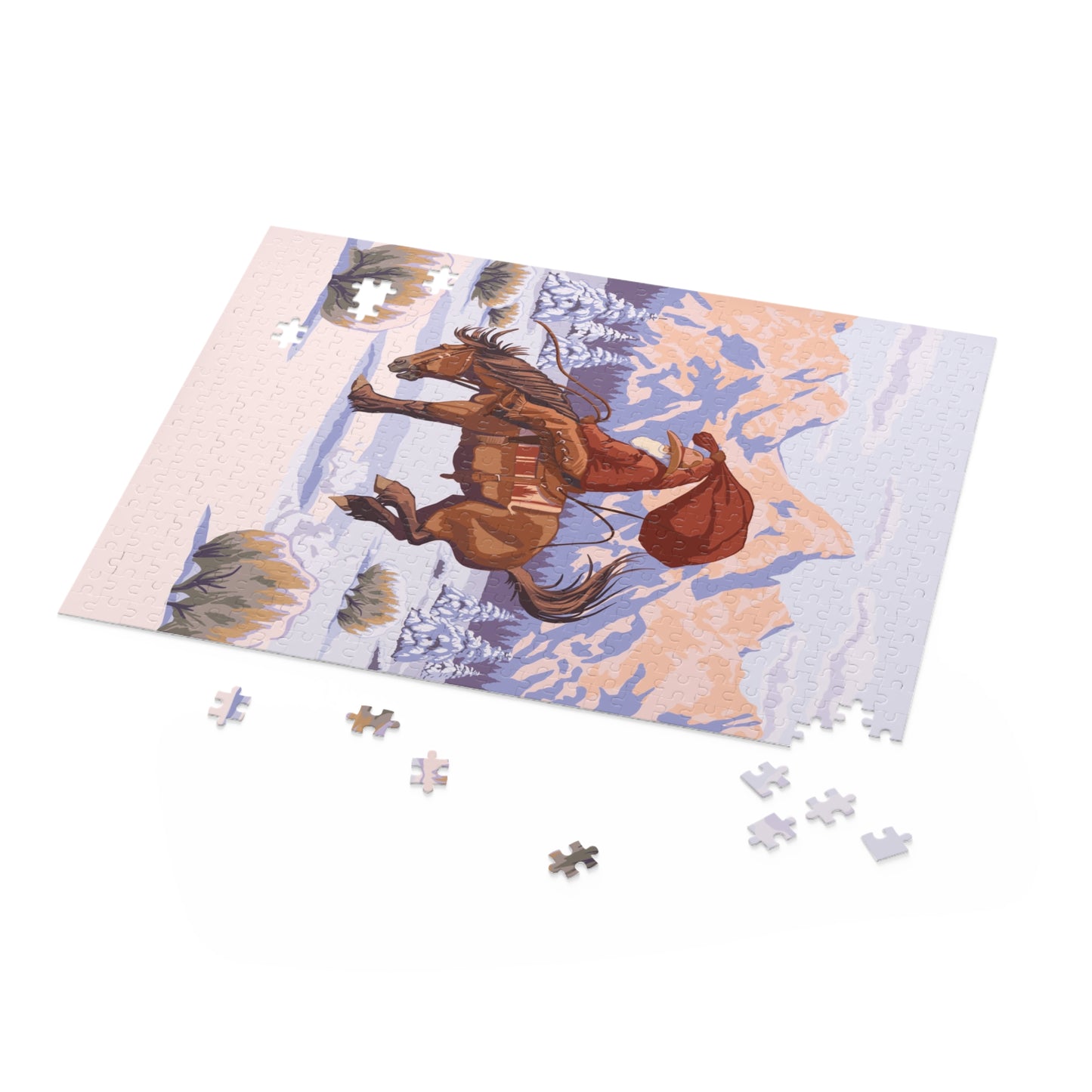 Wyoming Cowboy Santa 500 Piece Puzzle