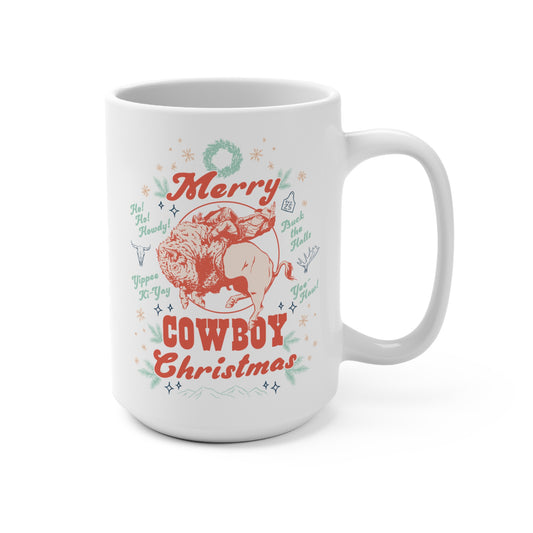 Merry Cowboy Christmas Mug