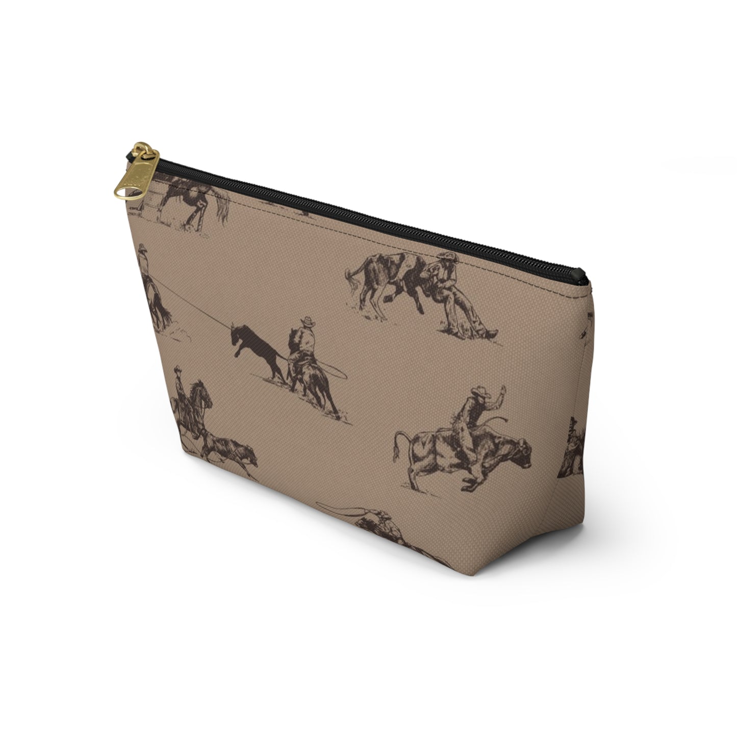 "Take Me to the Rodeo" Pencil Pouch in Tan