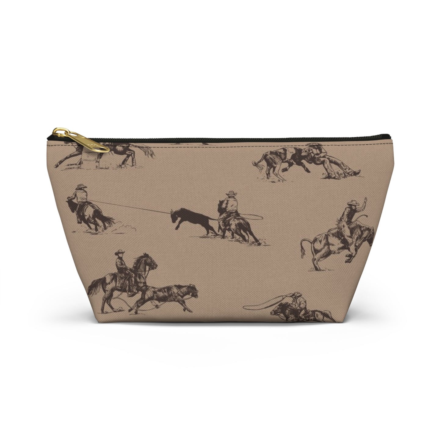 "Take Me to the Rodeo" Pencil Pouch in Tan