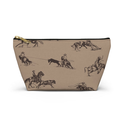 "Take Me to the Rodeo" Pencil Pouch in Tan