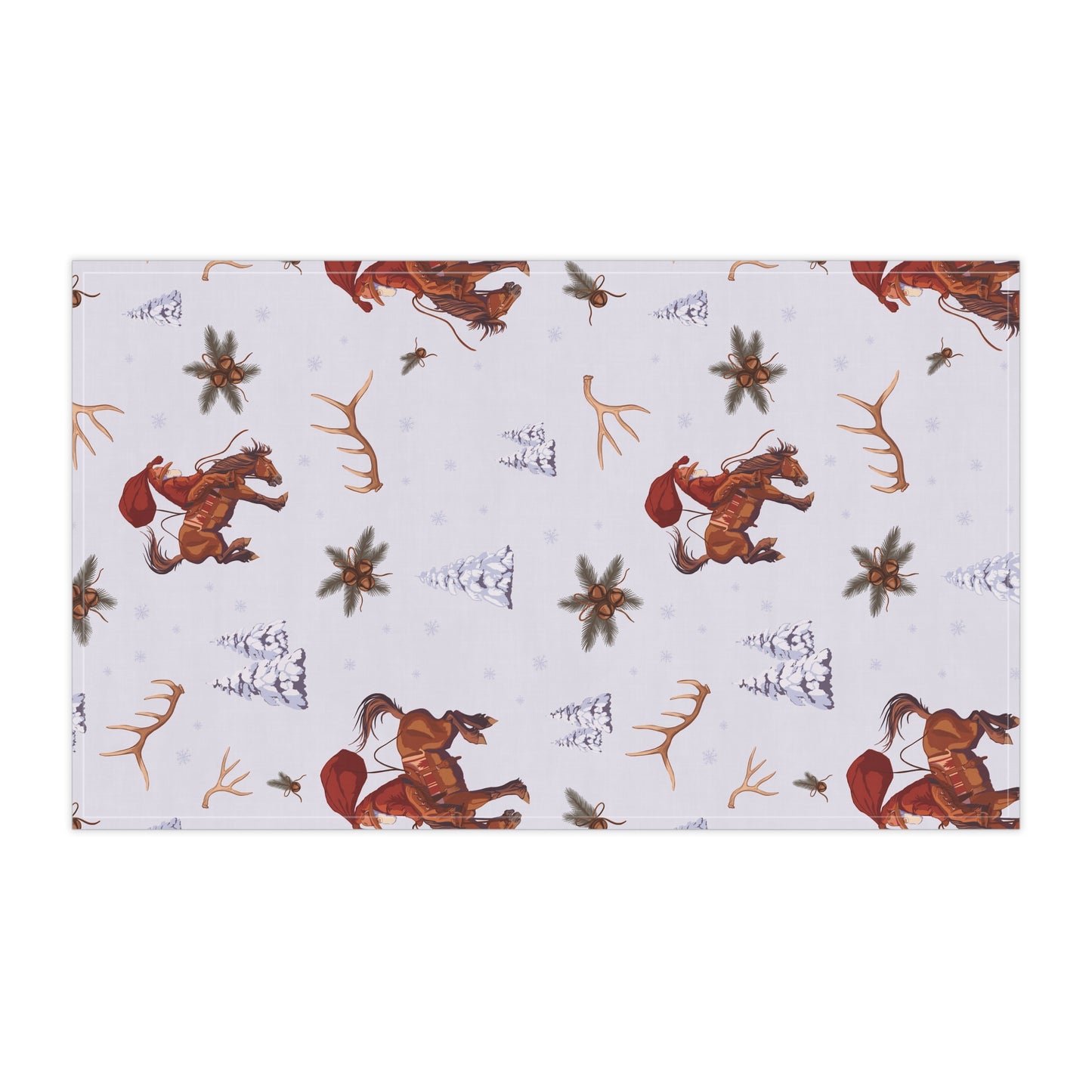 Cowboy Santa Kitchen Towel in Frosty Blue