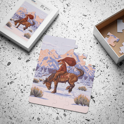 Wyoming Cowboy Santa 30 Piece Kids Jigsaw Puzzle
