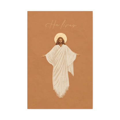 "He Lives" Matte Stretched Canvas Print