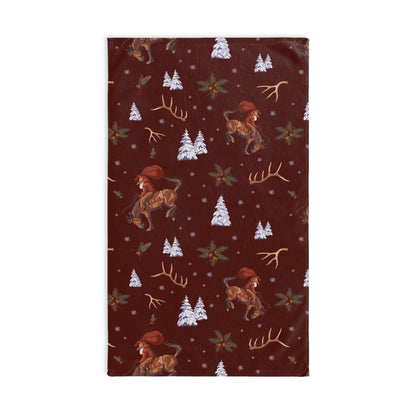Cowboy Santa Hand Towel in Burgundy