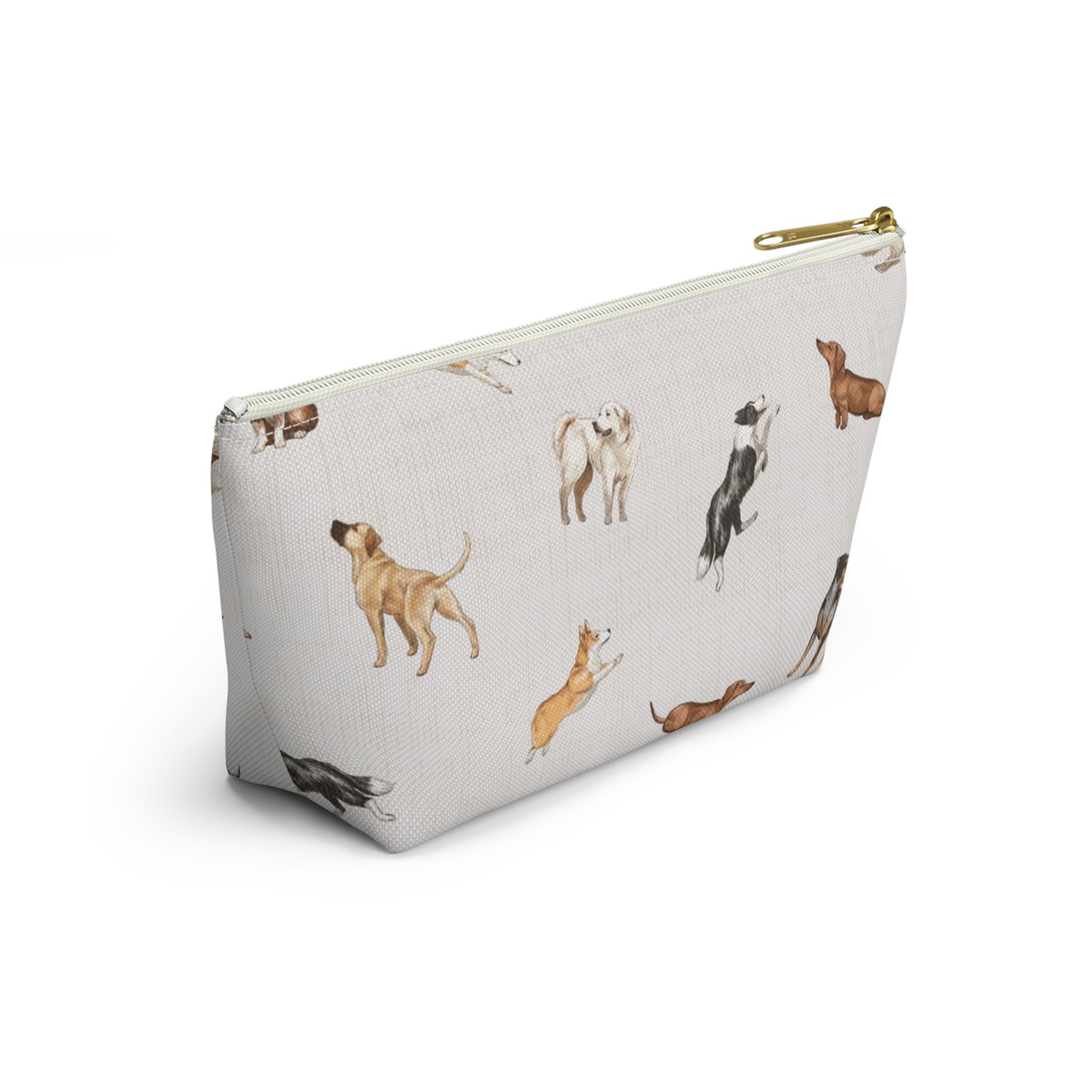 Cow Dogs Pencil Pouch in Cream