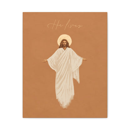 "He Lives" Matte Stretched Canvas Print