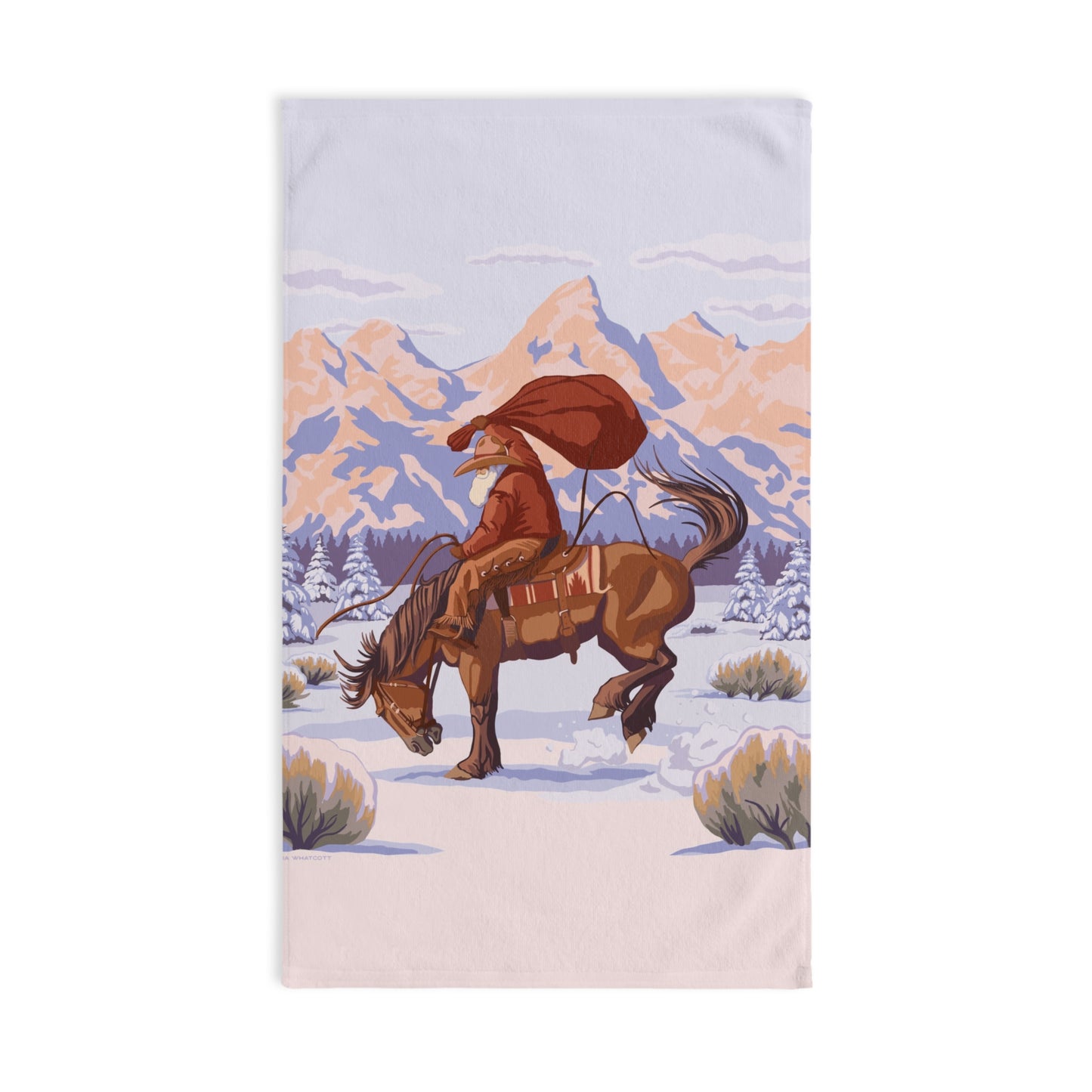 Wyoming Cowboy Santa Hand Towel