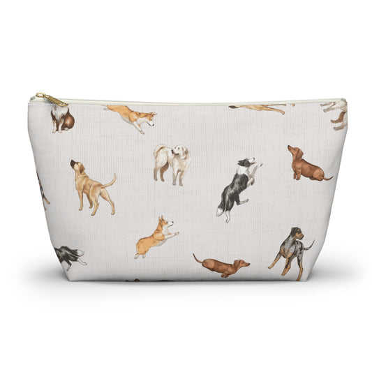 Cow Dogs Pencil Pouch in Cream
