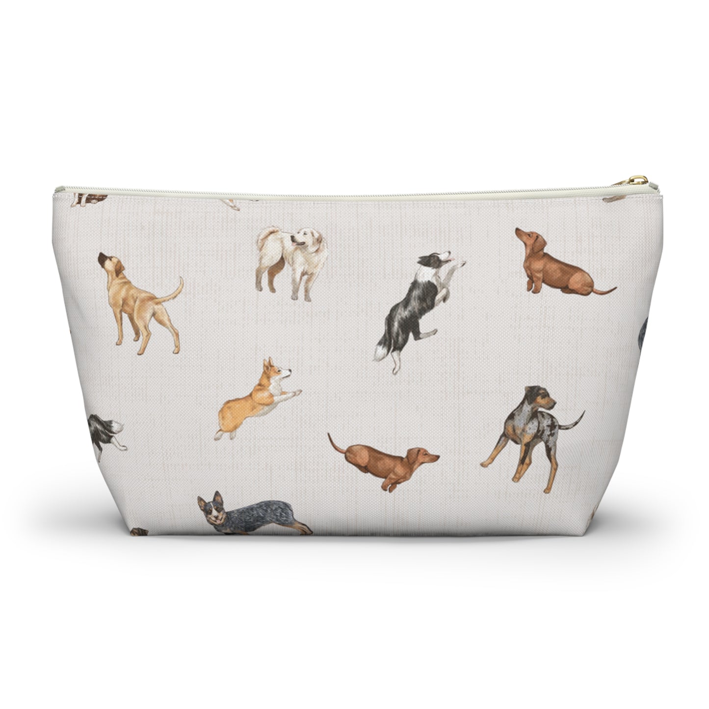 Cow Dogs Pencil Pouch in Cream
