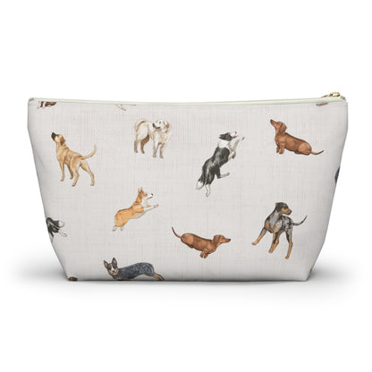 Cow Dogs Pencil Pouch in Cream