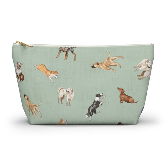 Cow Dogs Pencil Pouch in Mint