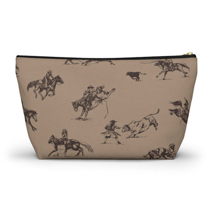 "Take Me to the Rodeo" Pencil Pouch in Tan