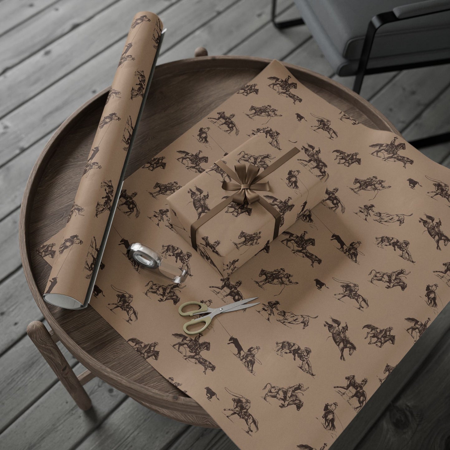 Let's Rodeo Brown Kraft Wrapping Paper