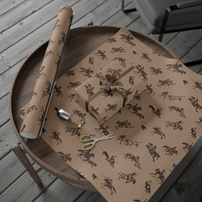 Let's Rodeo Brown Kraft Wrapping Paper