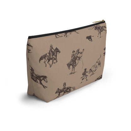 "Take Me to the Rodeo" Pencil Pouch in Tan