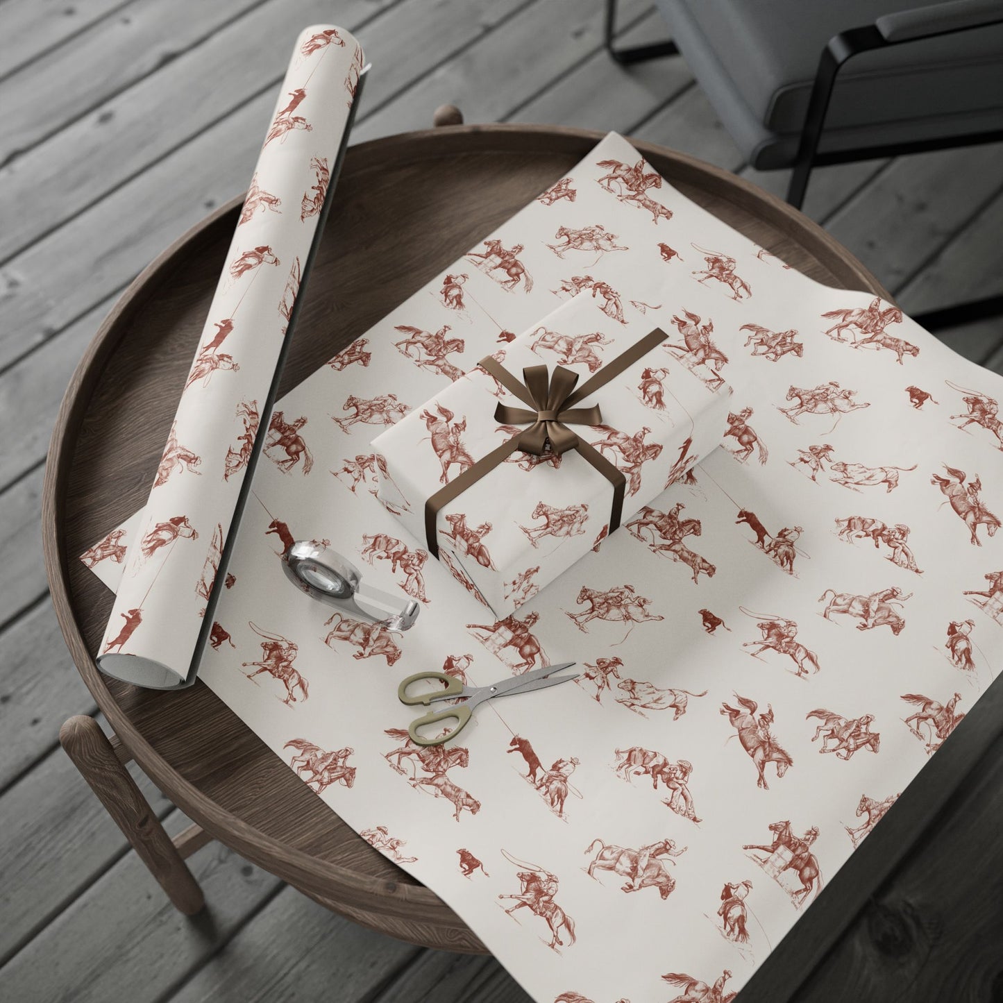 Let's Rodeo Red & Cream Wrapping Paper