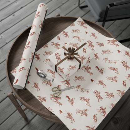 Let's Rodeo Red & Cream Wrapping Paper