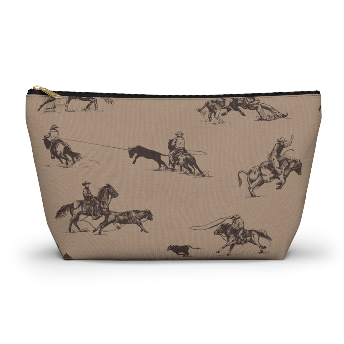 "Take Me to the Rodeo" Pencil Pouch in Tan