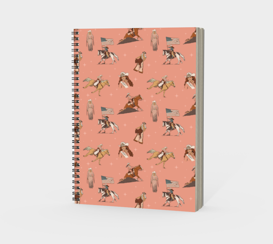 Rodeo Queen Spiral Bound Notebook/Sketchbook in Coral