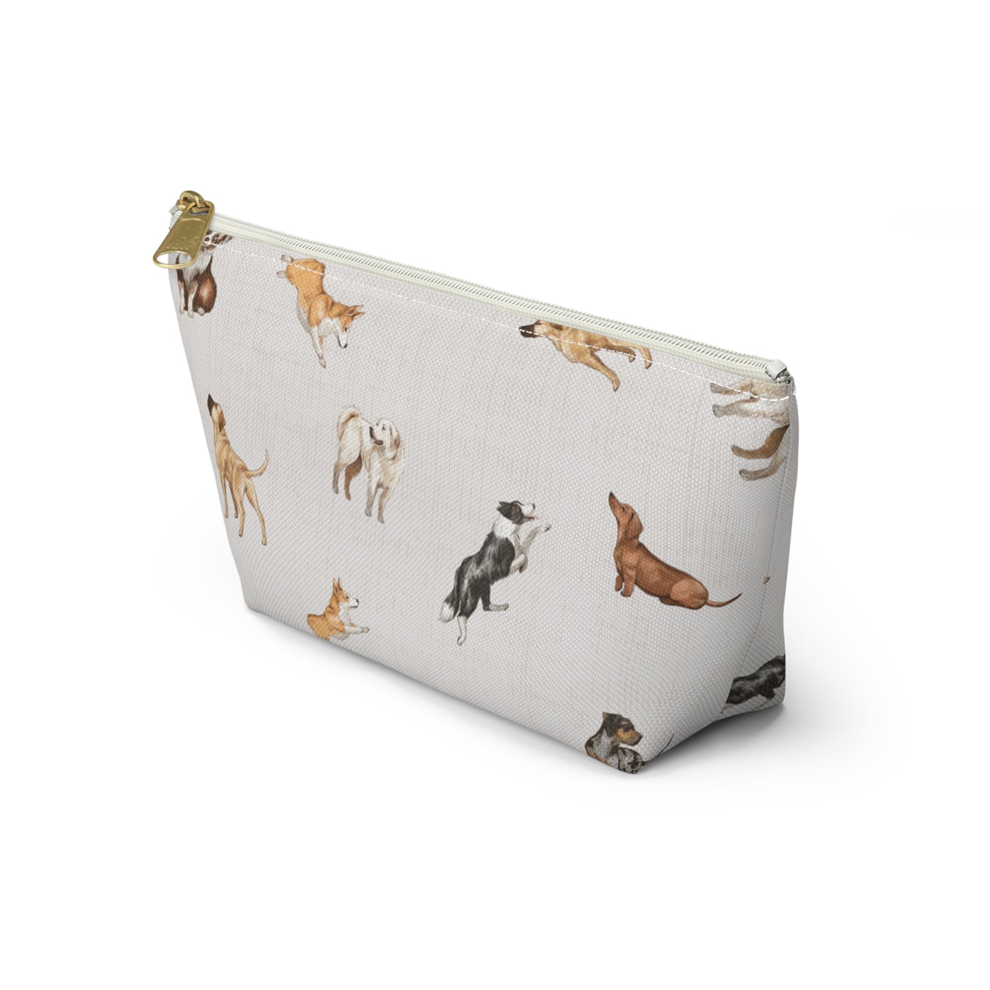 Cow Dogs Pencil Pouch in Cream
