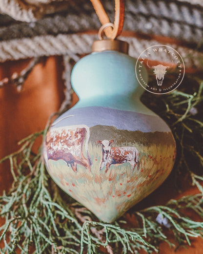 Longhorn Prairie Ceramic Ornament