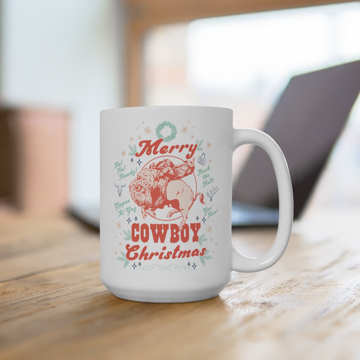 Merry Cowboy Christmas Mug